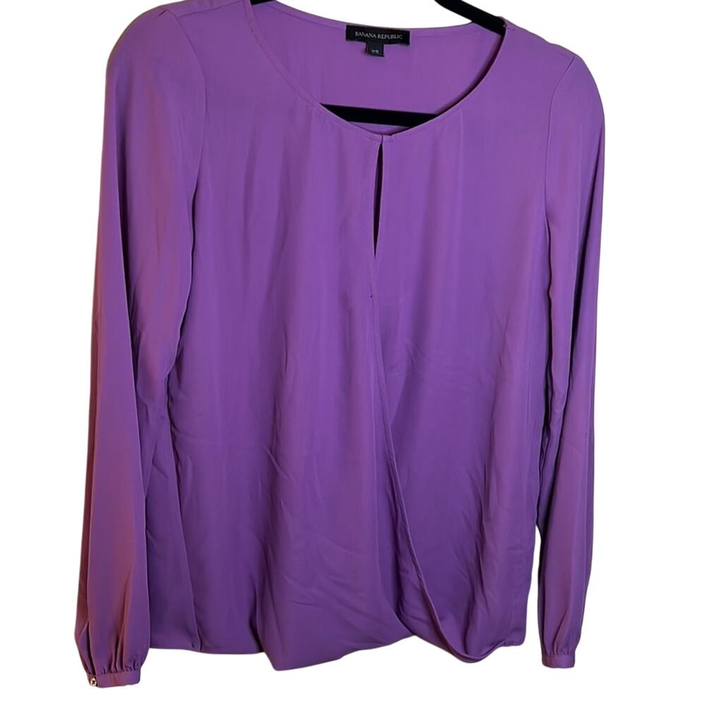 Banana Republic Women Purple Long Sleeve Blouse Size XS - Picture 4 of 8